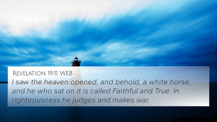 Revelation 19:11 WEB Bible Verse Image