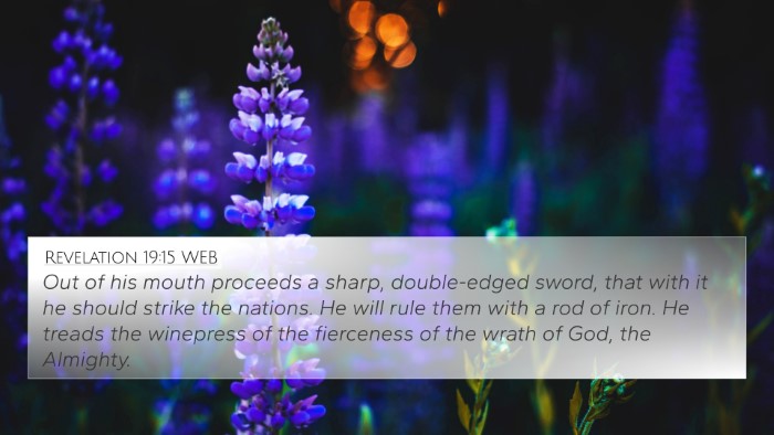 Revelation 19:15 WEB Bible Verse Image