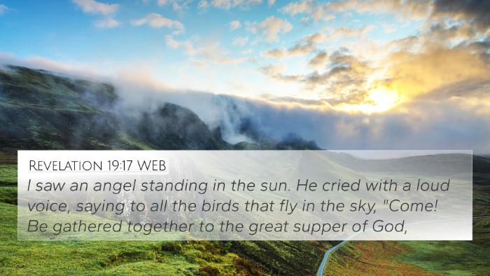 Revelation 19:17 WEB Bible Verse Image