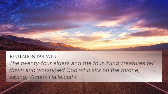 Revelation 19:4 WEB Bible Verse Image