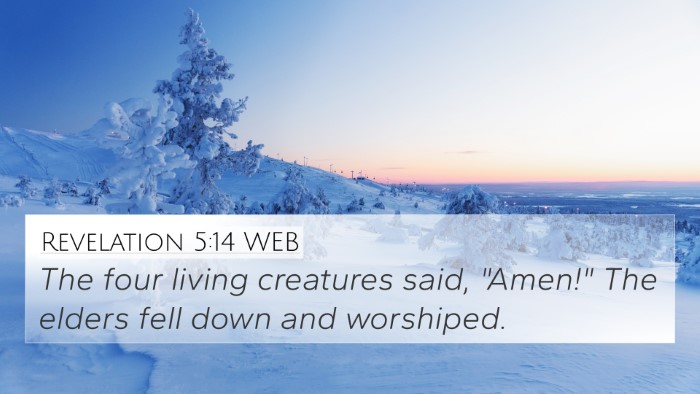Revelation 5:14 WEB Bible Verse Image