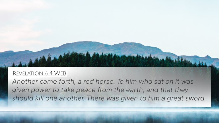 Revelation 6:4 WEB 4K Wallpaper - Another came forth, a red horse. To him who sat - 4K Wallpaper Bible Verse