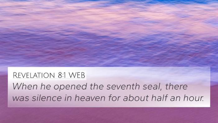 Revelation 8:1 WEB 4K Wallpaper - When he opened the seventh seal, there was - 4K Wallpaper Bible Verse