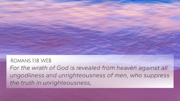 Romans 1:18 WEB Bible Verse Image
