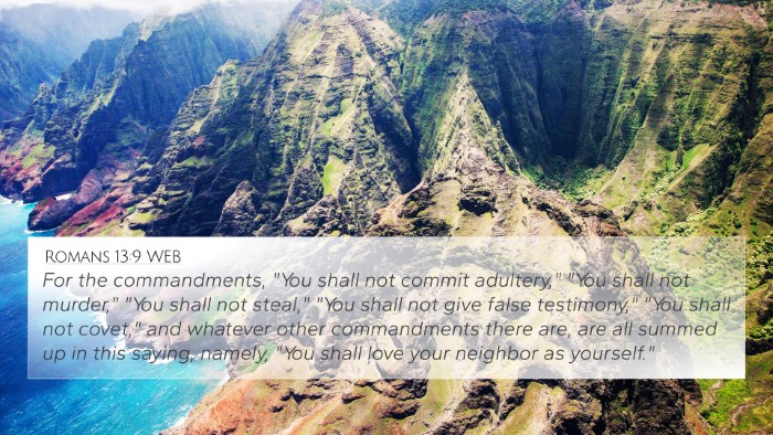 Romans 13:9 WEB Bible Verse Image