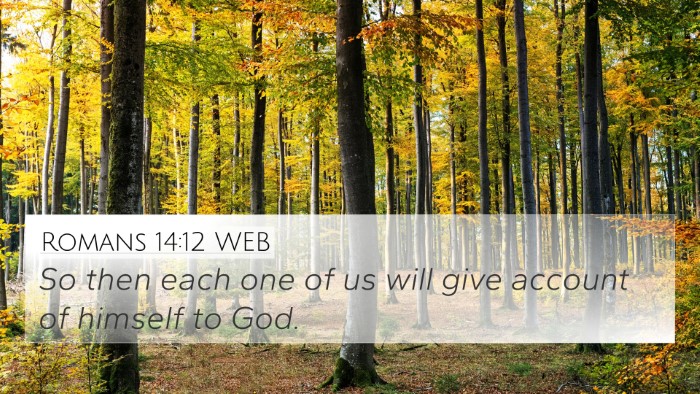 Romans 14:12 WEB 4K Wallpaper - So then each one of us will give account of - 4K Wallpaper Bible Verse