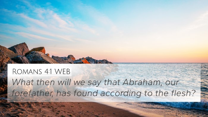 Romans 4:1 WEB Bible Verse Image