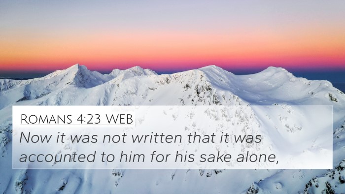 Romans 4:23 WEB Bible Verse Image