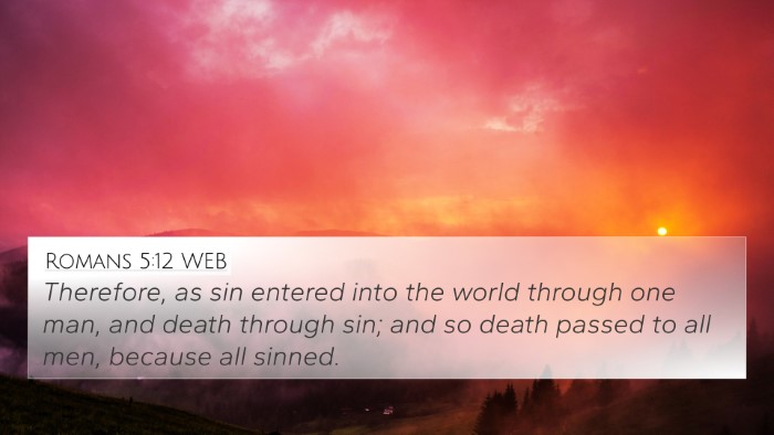 Romans 5:12 WEB Bible Verse Image