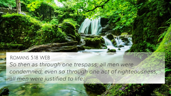Romans 5:18 WEB Bible Verse Image