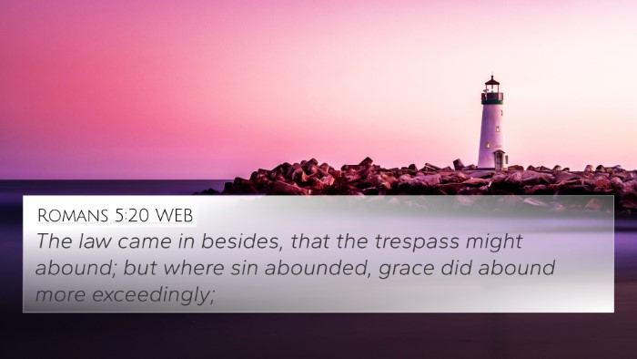 Romans 5:20 WEB Bible Verse Image