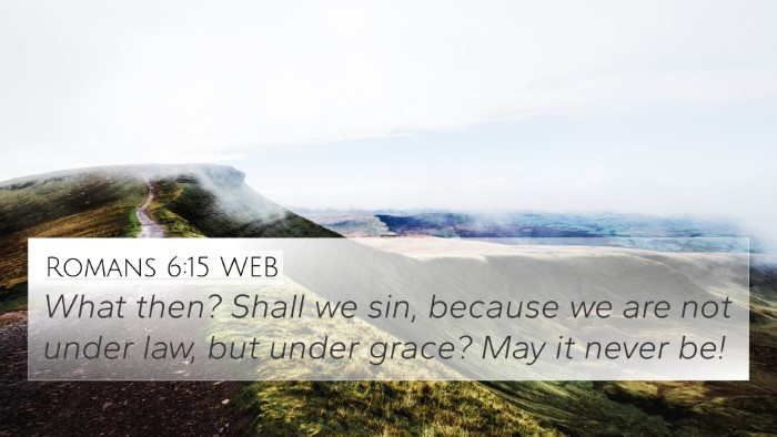Romans 6:15 WEB Bible Verse Image