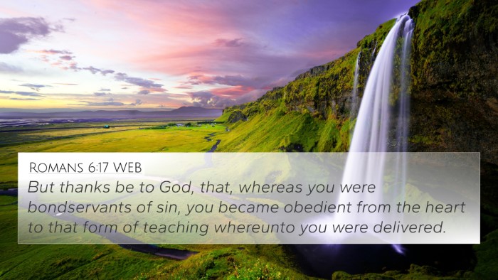Romans 6:17 WEB Bible Verse Image