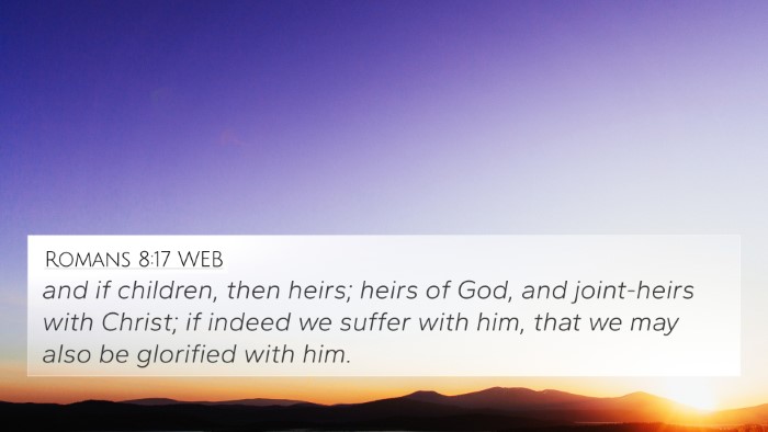 Romans 8:17 WEB Bible Verse Image