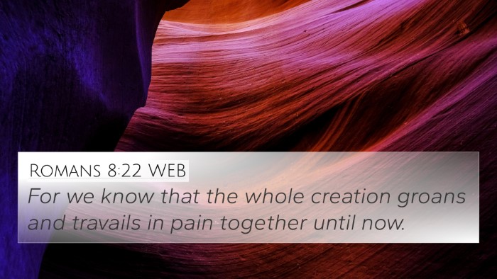 Romans 8:22 WEB Bible Verse Image