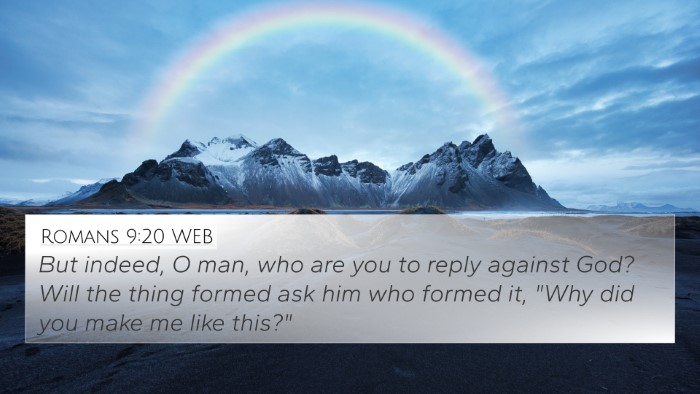 Romans 9:20 WEB Bible Verse Image