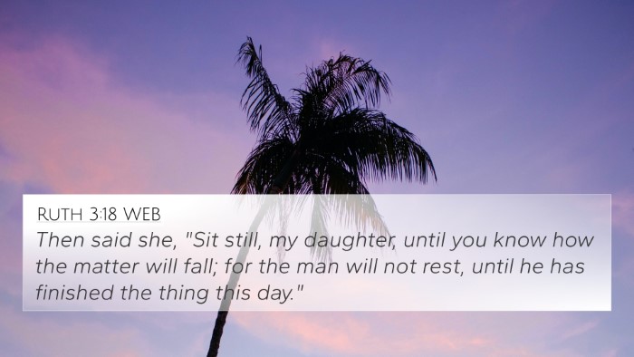 Ruth 3:18 WEB Bible Verse Image
