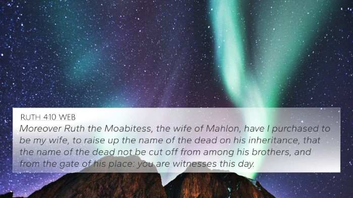 Ruth 4:10 WEB Bible Verse Image