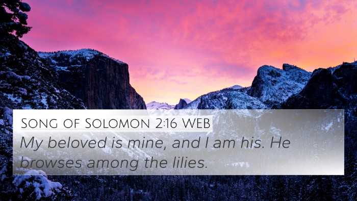 Song of Solomon 2:16 WEB Bible Verse Image