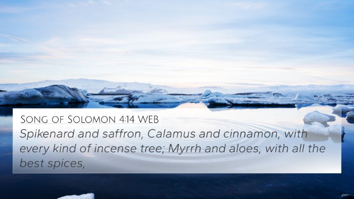 Song of Solomon 4:14 WEB Bible Verse Image