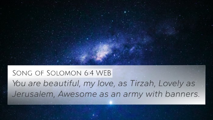 Song of Solomon 6:4 WEB Bible Verse Image
