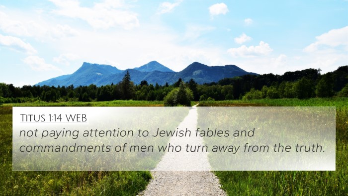 Titus 1:14 WEB Bible Verse Image