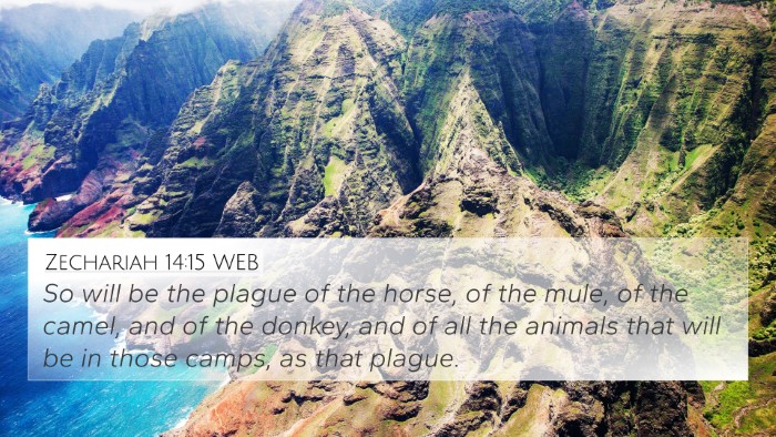 Zechariah 14:15 WEB Bible Verse Image