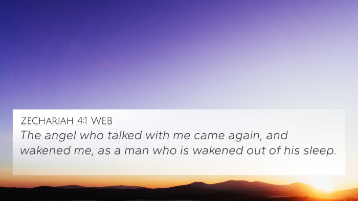Zechariah 4:1 WEB Bible Verse Image
