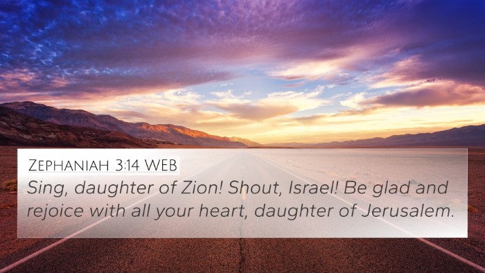 Zephaniah 3:14 WEB Bible Verse Image