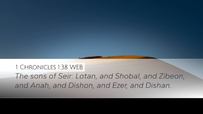 1 Chronicles 1:38 WEB Desktop Wallpaper - The sons of Seir: Lotan, and Shobal, and Zibeon, - Desktop Bible Verse Wallpaper
