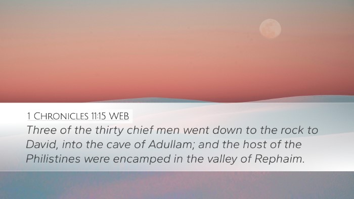 1 Chronicles 11:15 WEB Bible Verse Image