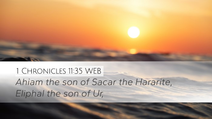 1 Chronicles 11:35 WEB Bible Verse Image