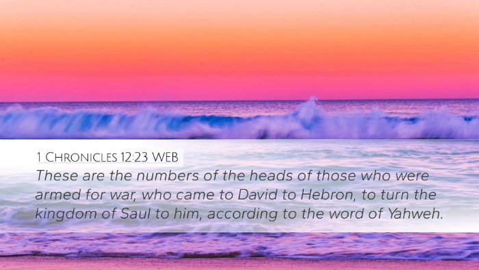 1 Chronicles 12:23 WEB Bible Verse Image