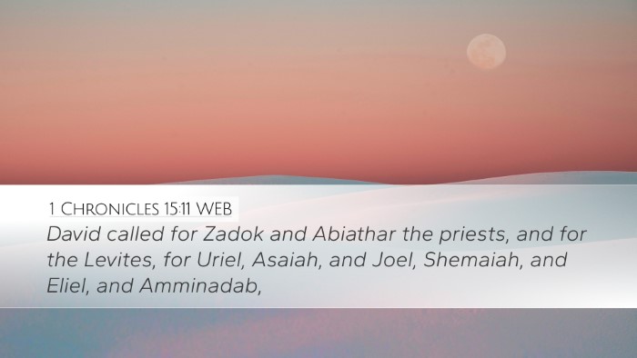 1 Chronicles 15:11 WEB Bible Verse Image