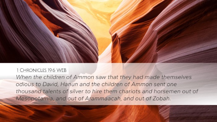 1 Chronicles 19:6 WEB Bible Verse Image
