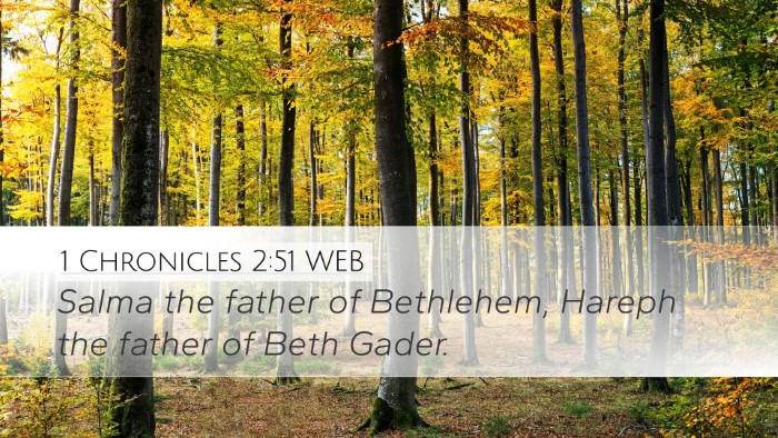 1 Chronicles 2:51 WEB Desktop Wallpaper - Salma the father of Bethlehem, Hareph the father - Desktop Bible Verse Wallpaper