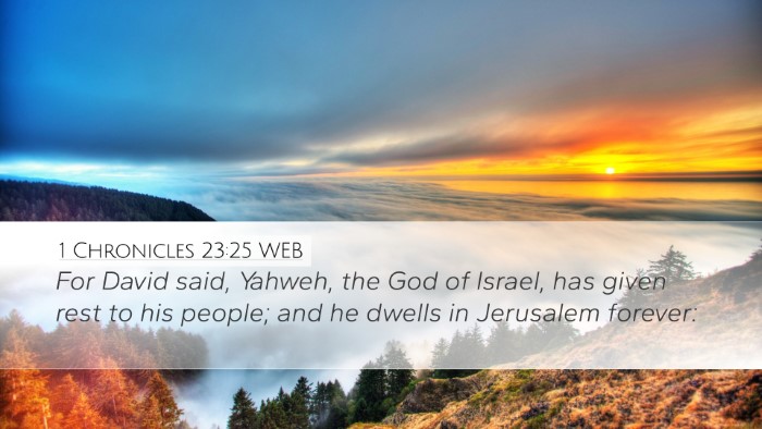 1 Chronicles 23:25 WEB Bible Verse Image