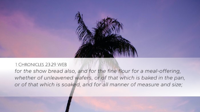 1 Chronicles 23:29 WEB Bible Verse Image