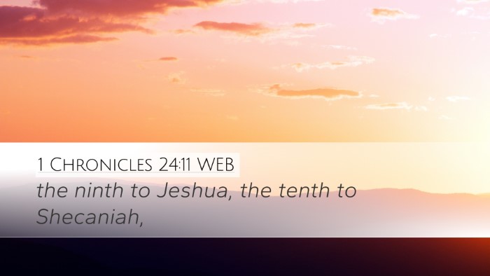 1 Chronicles 24:11 WEB Desktop Wallpaper - the ninth to Jeshua, the tenth to - Desktop Bible Verse Wallpaper
