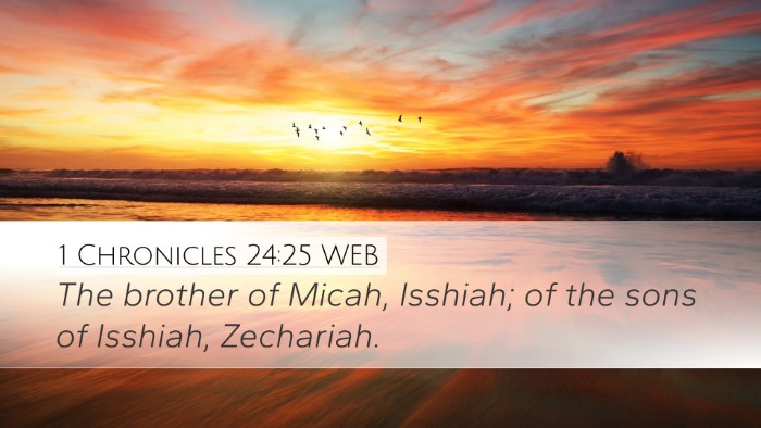 1 Chronicles 24:25 WEB Desktop Wallpaper - The brother of Micah, Isshiah; of the sons of - Desktop Bible Verse Wallpaper