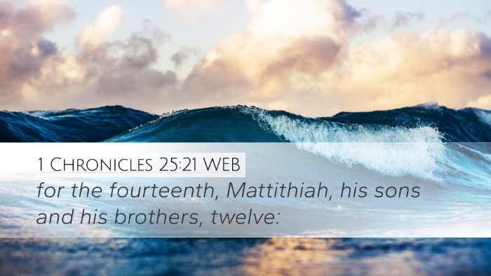 1 Chronicles 25:21 WEB Bible Verse Image