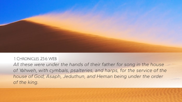 1 Chronicles 25:6 WEB Bible Verse Image