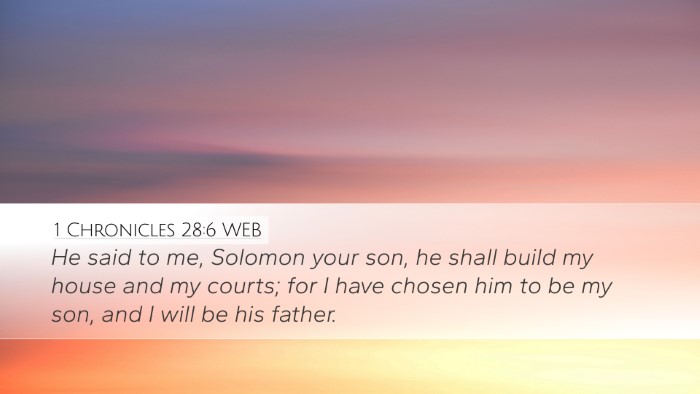 1 Chronicles 28:6 WEB Bible Verse Image