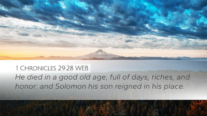 1 Chronicles 29:28 WEB Bible Verse Image