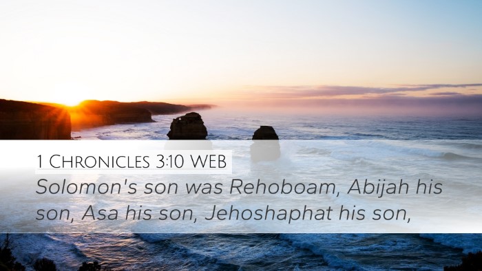 1 Chronicles 3:10 WEB Bible Verse Image