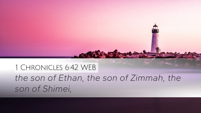 1 Chronicles 6:42 WEB Desktop Wallpaper - the son of Ethan, the son of Zimmah, the son of - Desktop Bible Verse Wallpaper