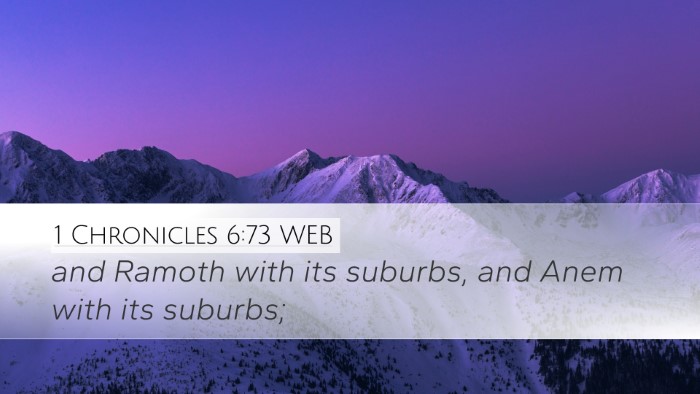 1 Chronicles 6:73 WEB Bible Verse Image