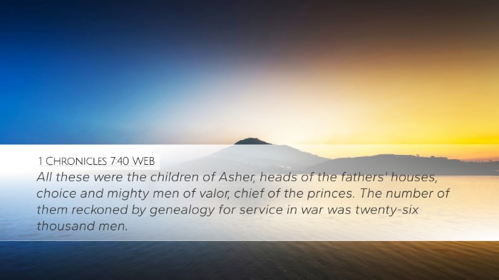 1 Chronicles 7:40 WEB Desktop Wallpaper - All these were the children of Asher, heads of - Desktop Bible Verse Wallpaper