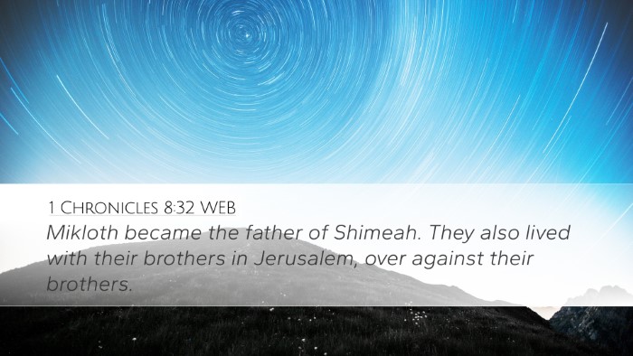 1 Chronicles 8:32 WEB Bible Verse Image