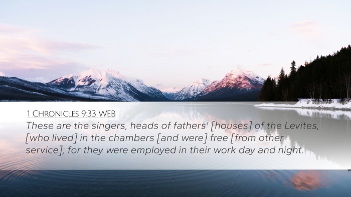 1 Chronicles 9:33 WEB Bible Verse Image
